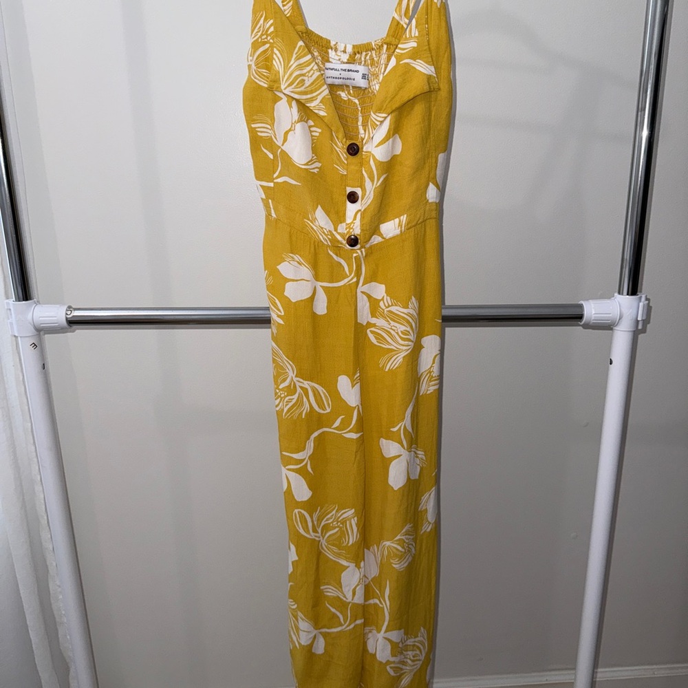 Faithfull the Brand Mustard Floral Jumpsuit